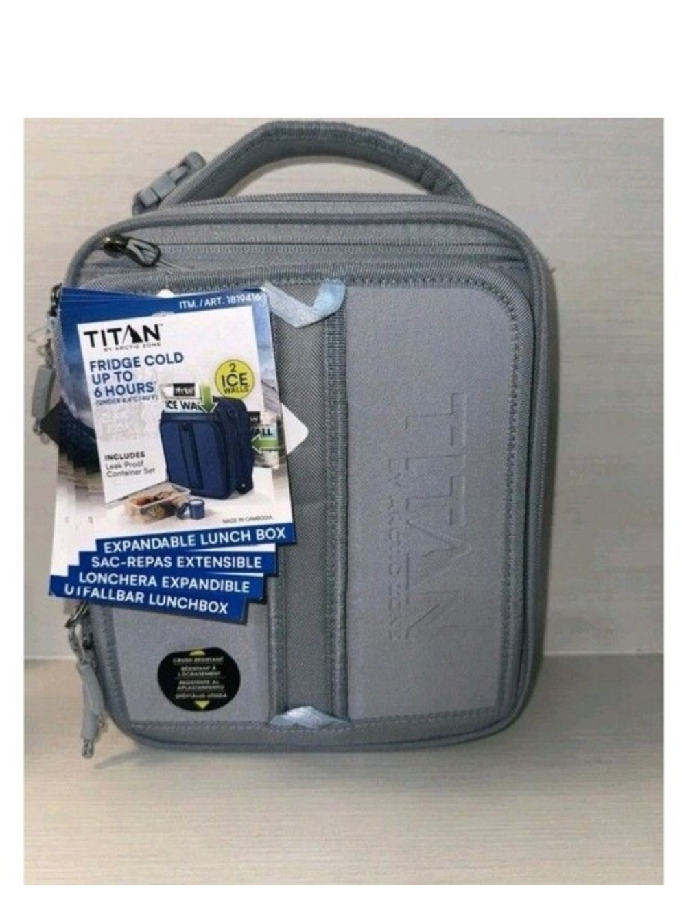 Titan Arctic Zone Molded Lunch Box + 2 Ice Walls Dark Gray NEW